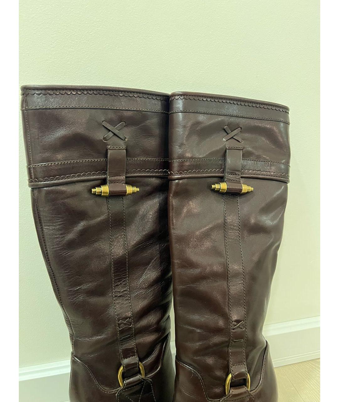 DOLCE&GABBANA Коричневые кожаные сапоги, фото 6