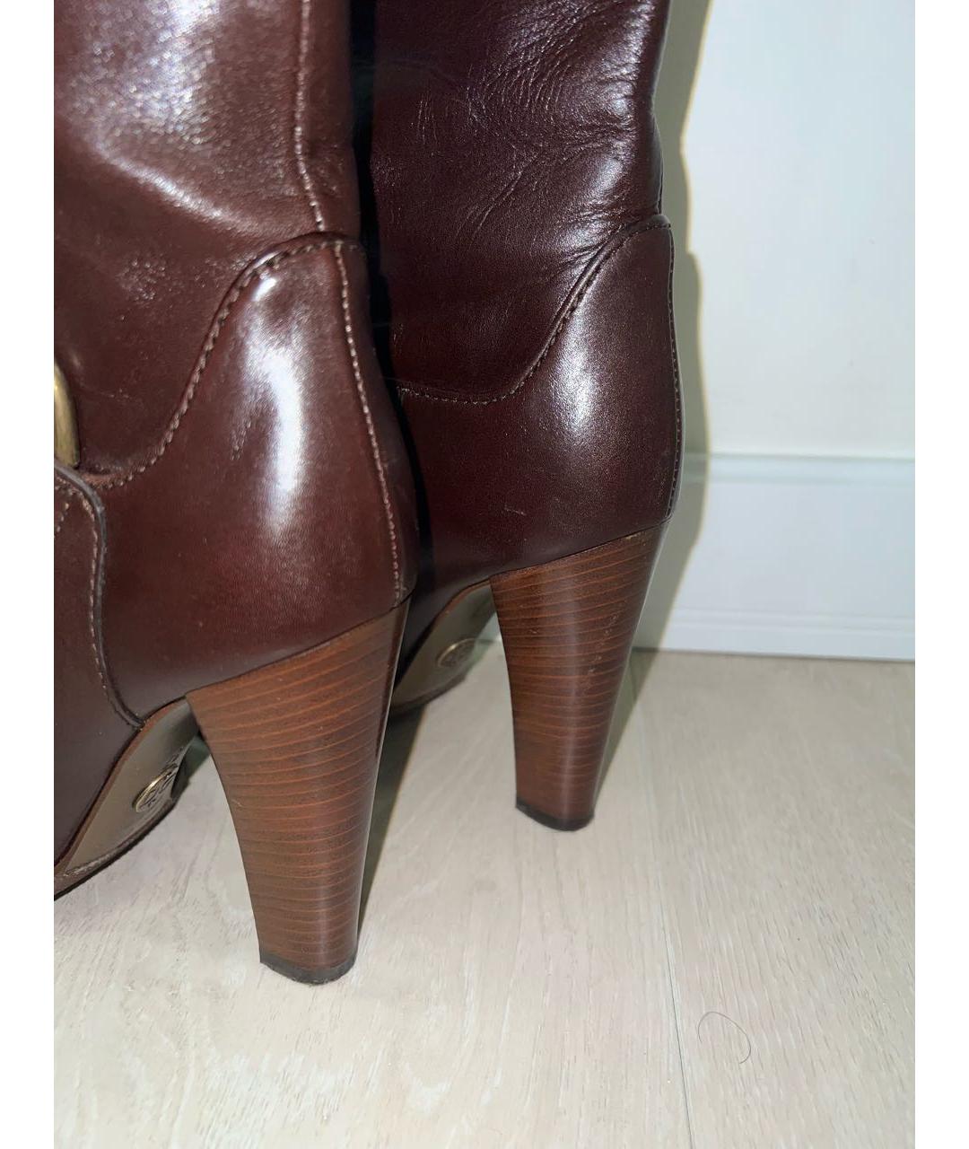 DOLCE&GABBANA Коричневые кожаные сапоги, фото 5