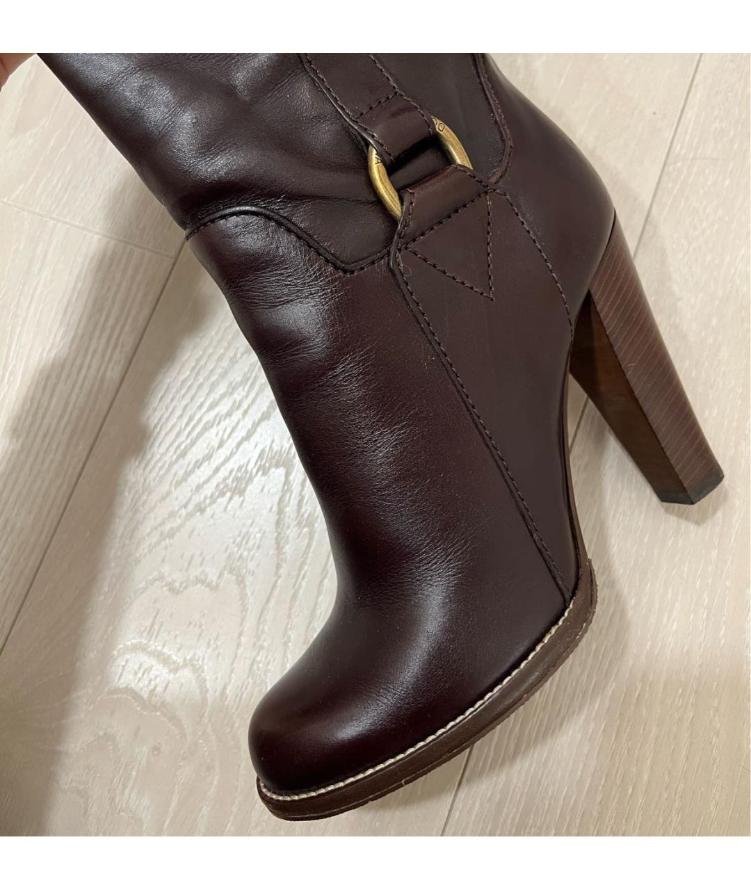 DOLCE&GABBANA Коричневые кожаные сапоги, фото 3