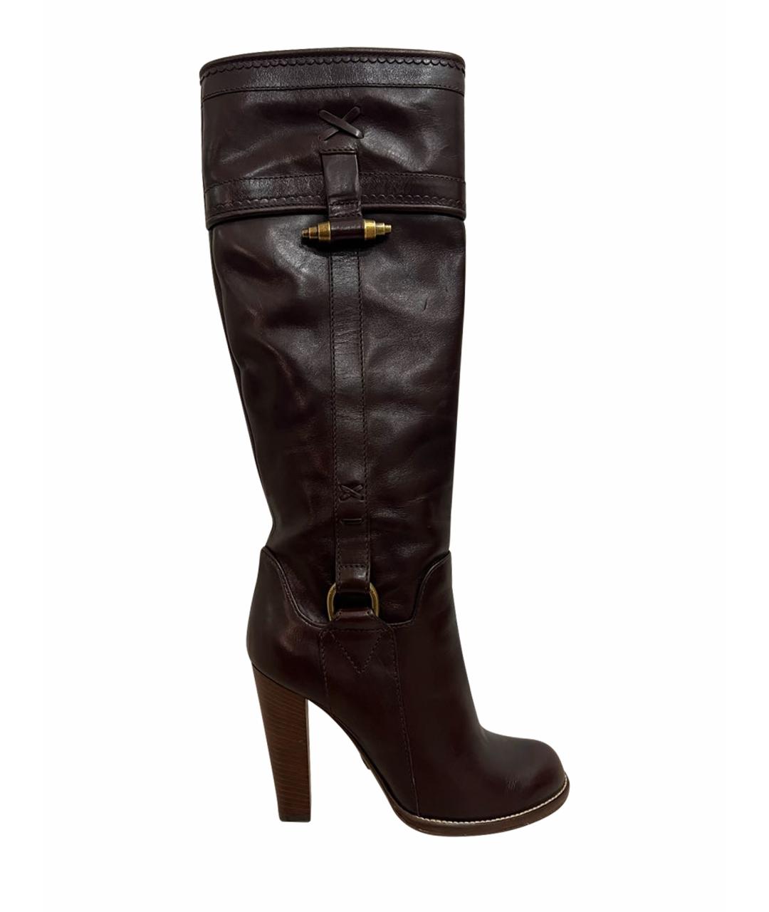 DOLCE&GABBANA Коричневые кожаные сапоги, фото 1