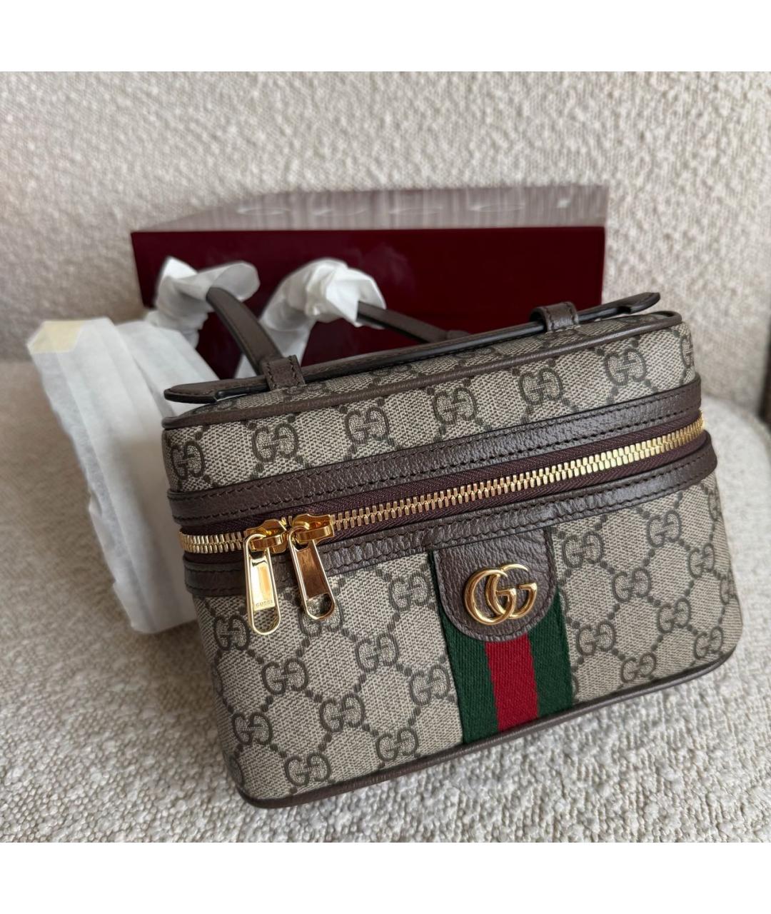 GUCCI Коричневая кожаная сумка через плечо, фото 3