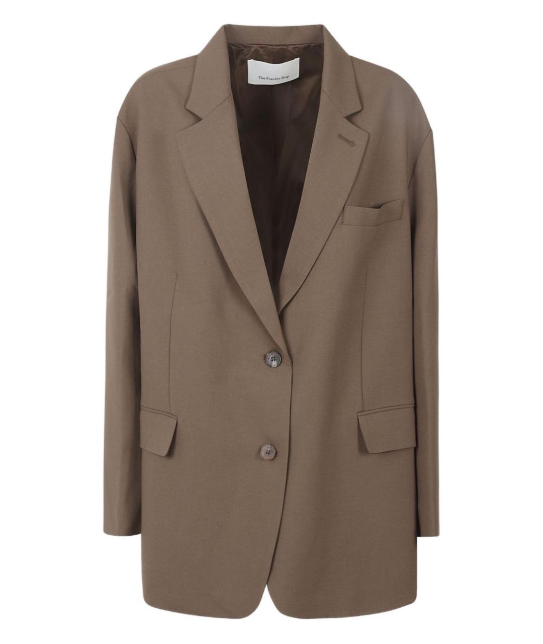 THE FRANKIE SHOP Коричневый полиэстеровый жакет/пиджак, фото 1