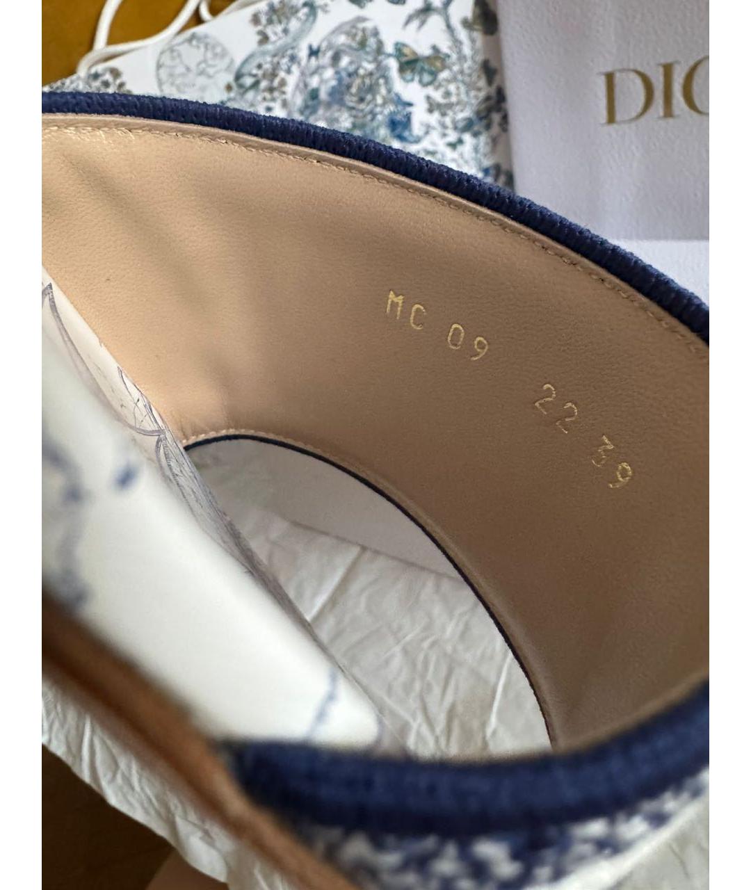 CHRISTIAN DIOR Темно-синие текстильные шлепанцы, фото 4