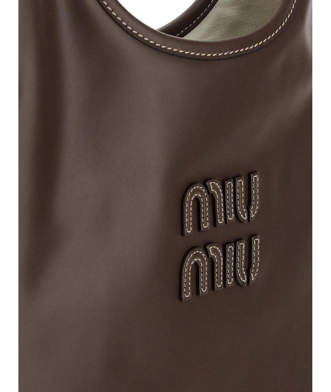 MIU MIU Коричневая кожаная сумка тоут, фото 3