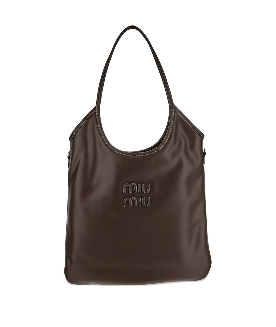 MIU MIU Коричневая кожаная сумка тоут, фото 1