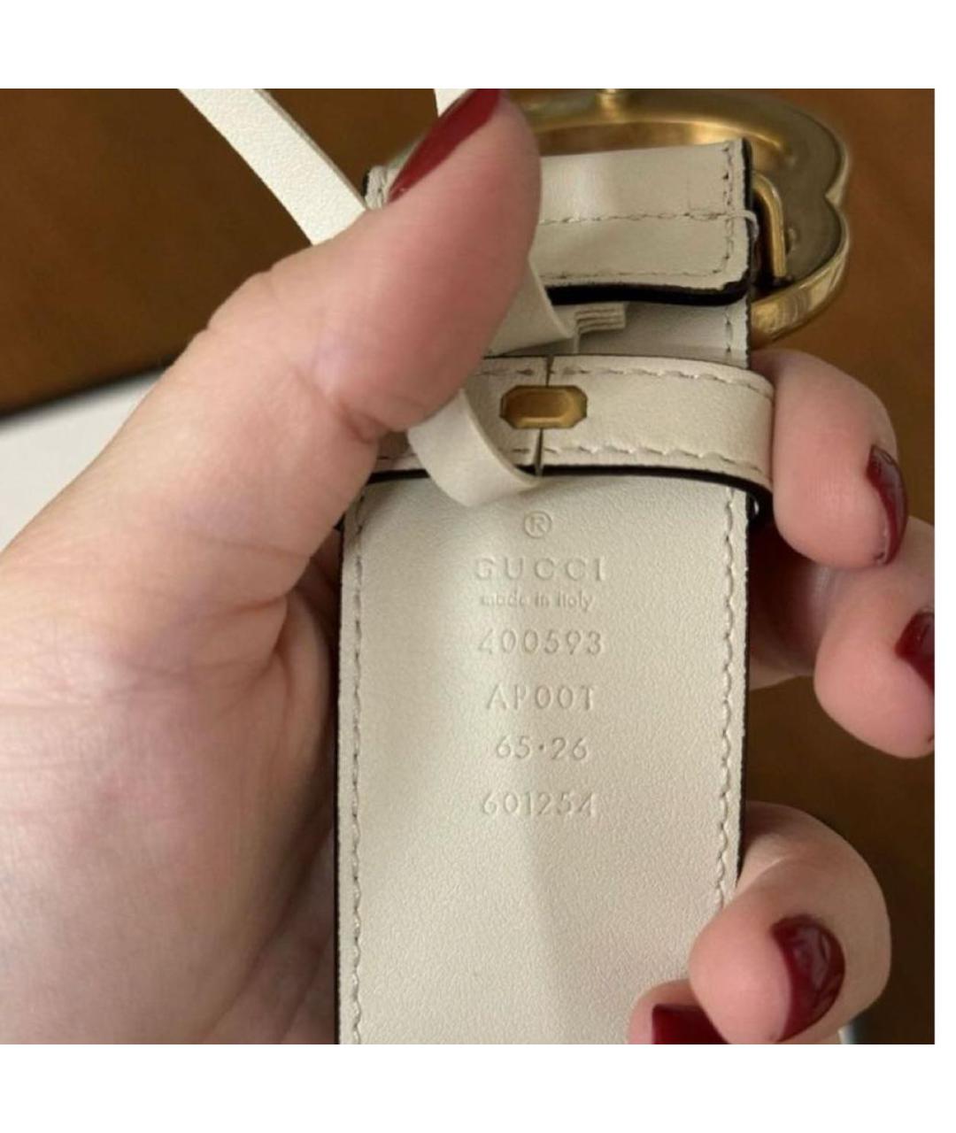 GUCCI Белый кожаный ремень, фото 3