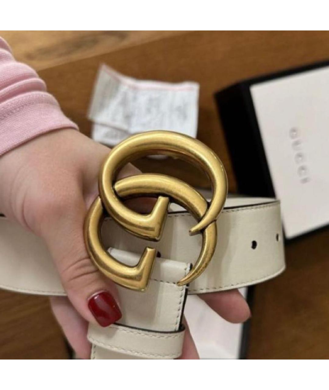 GUCCI Белый кожаный ремень, фото 2