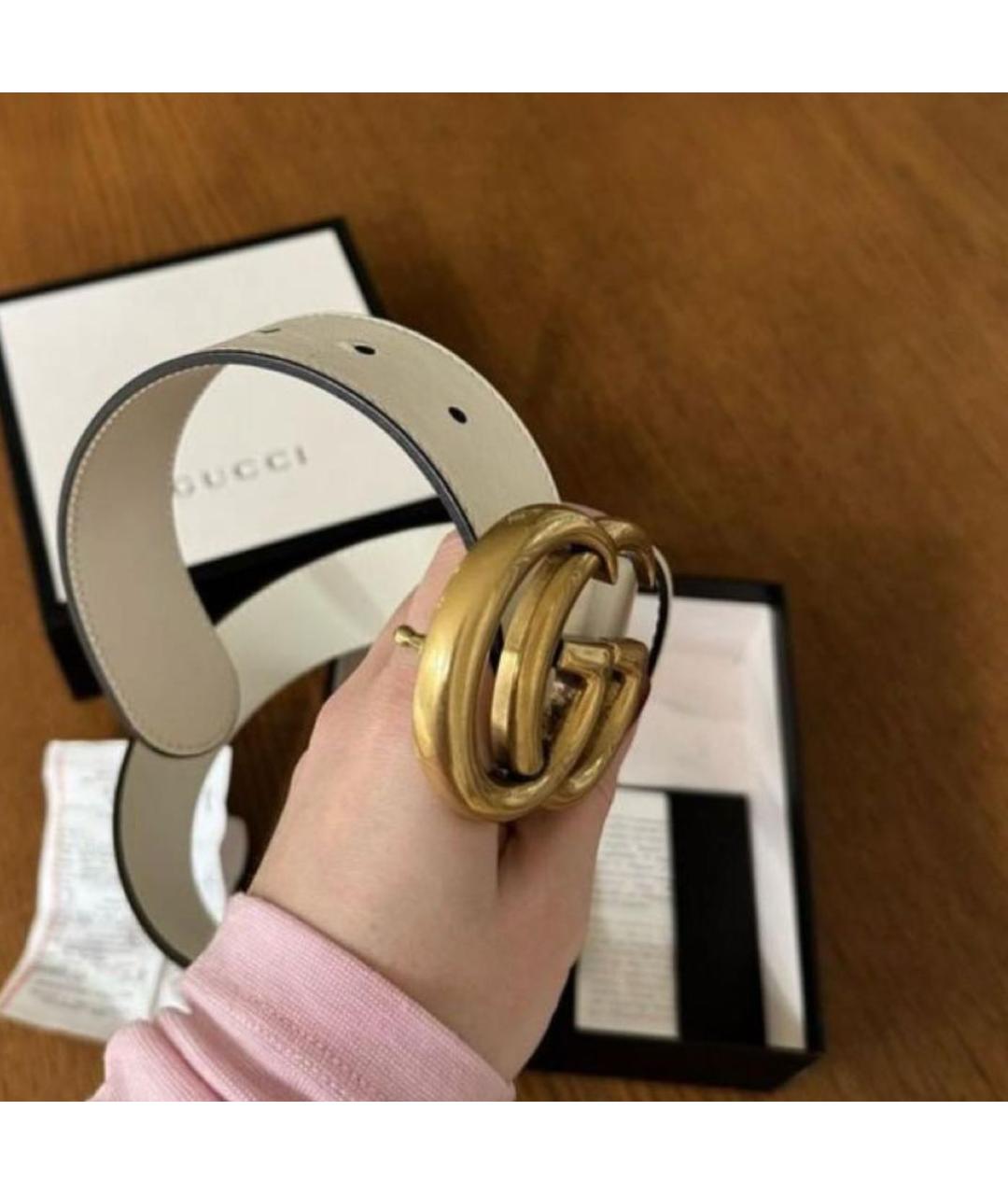GUCCI Белый кожаный ремень, фото 4
