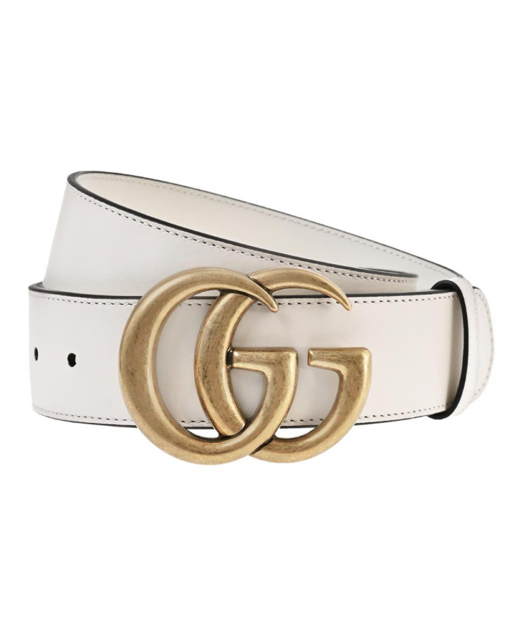 GUCCI Белый кожаный ремень, фото 1