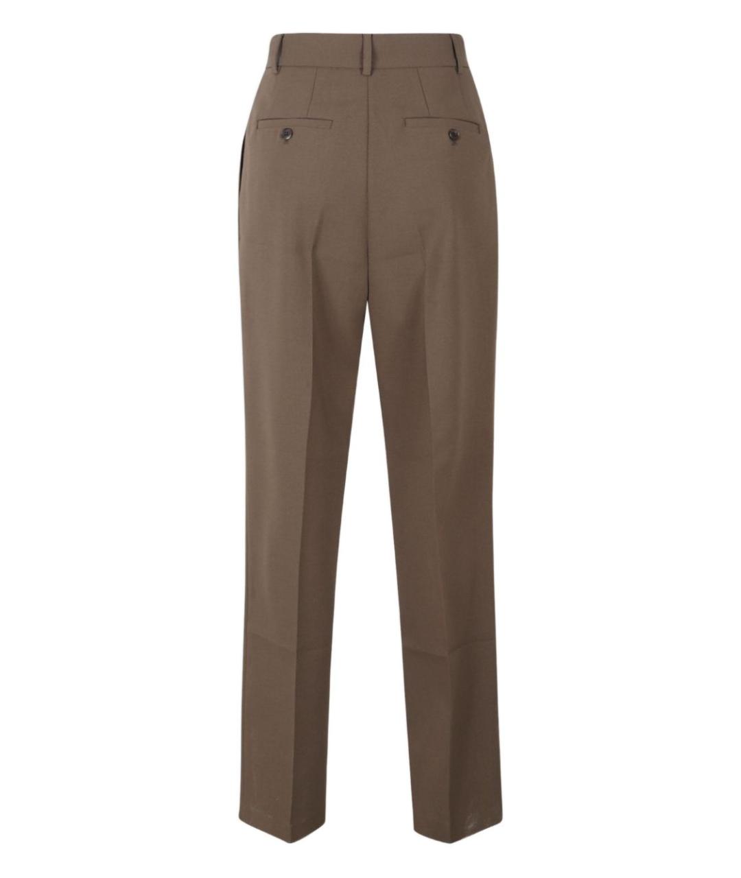 THE FRANKIE SHOP Хаки полиэстеровые прямые брюки, фото 2