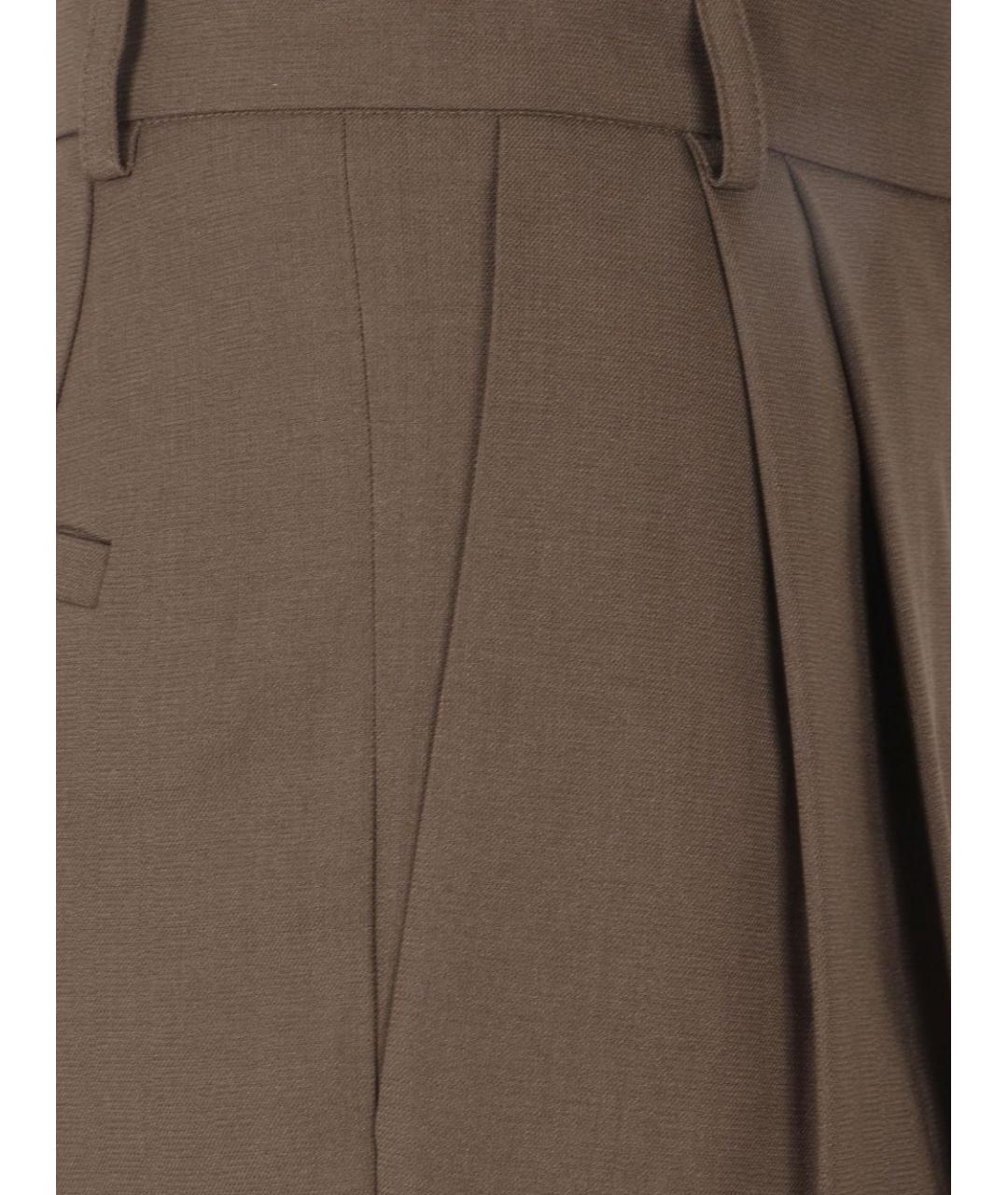 THE FRANKIE SHOP Хаки полиэстеровые прямые брюки, фото 3