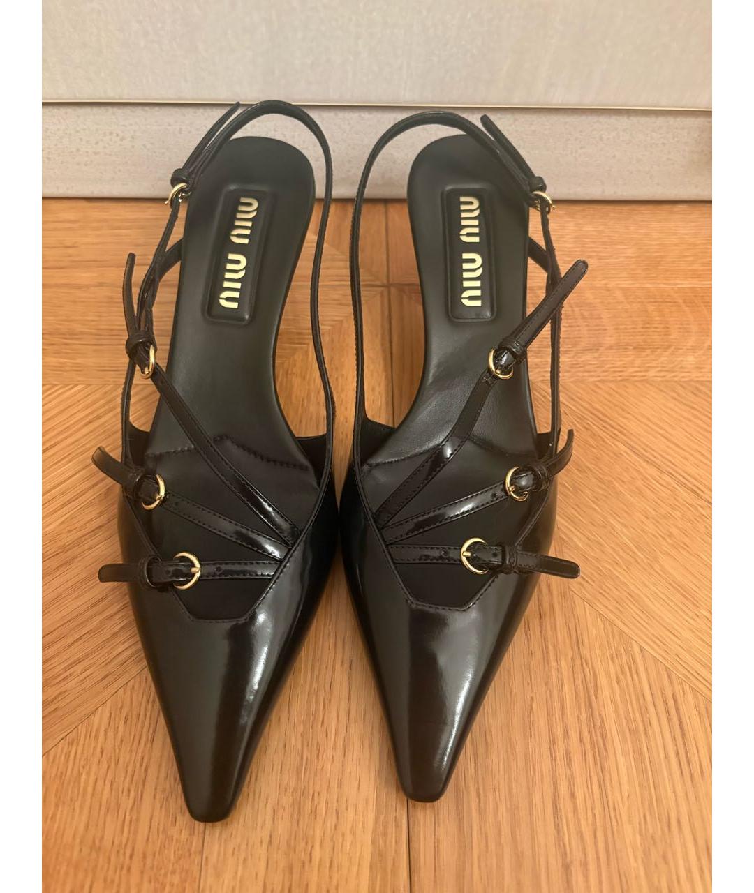 MIU MIU Черные кожаные туфли, фото 2