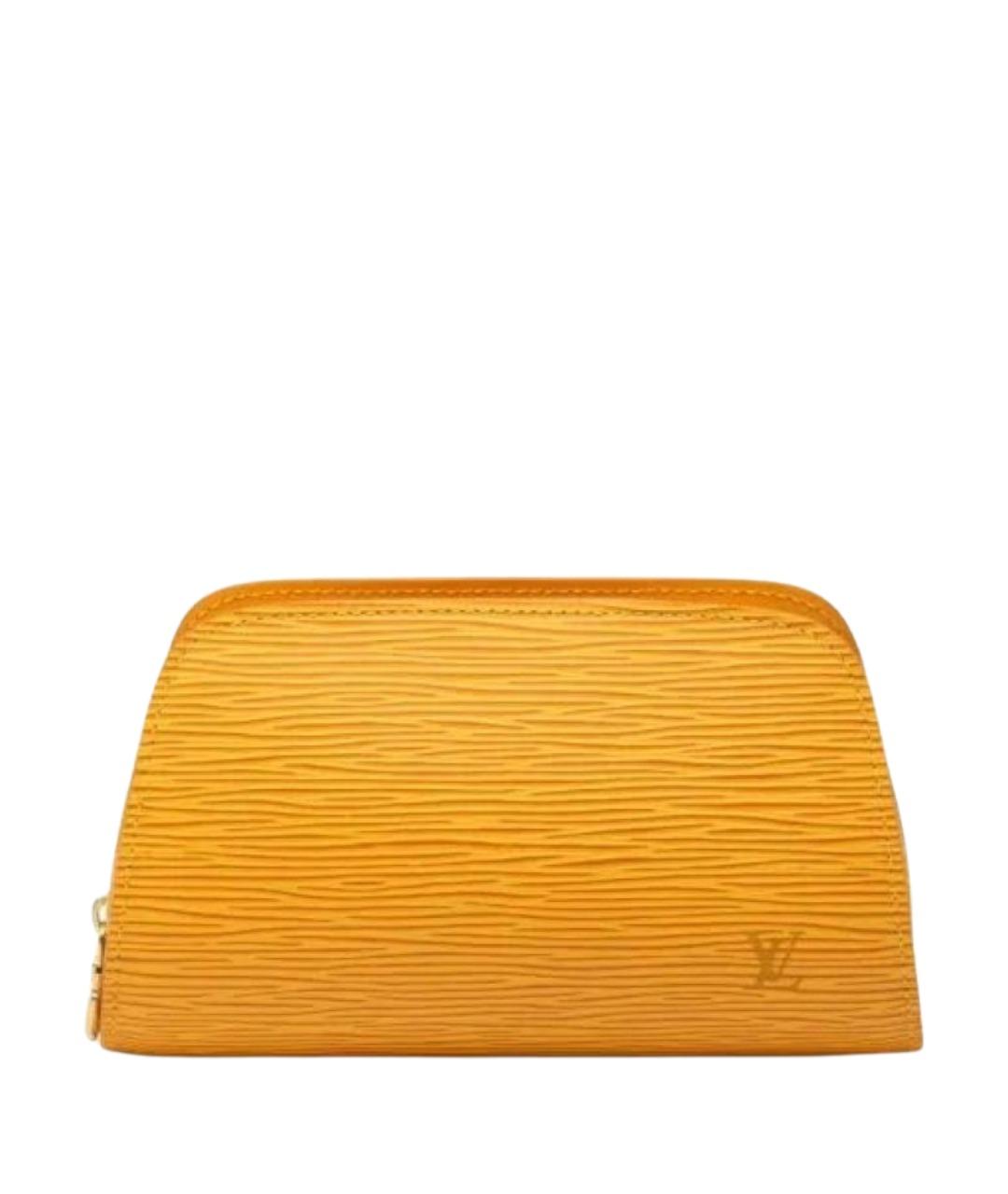 LOUIS VUITTON Желтая кожаная косметичка, фото 1