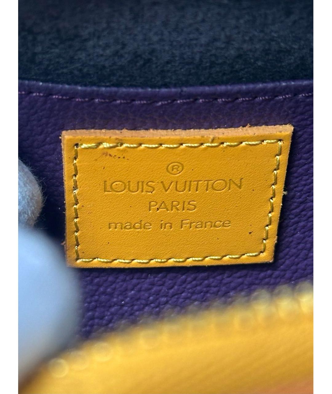 LOUIS VUITTON Желтая кожаная косметичка, фото 8
