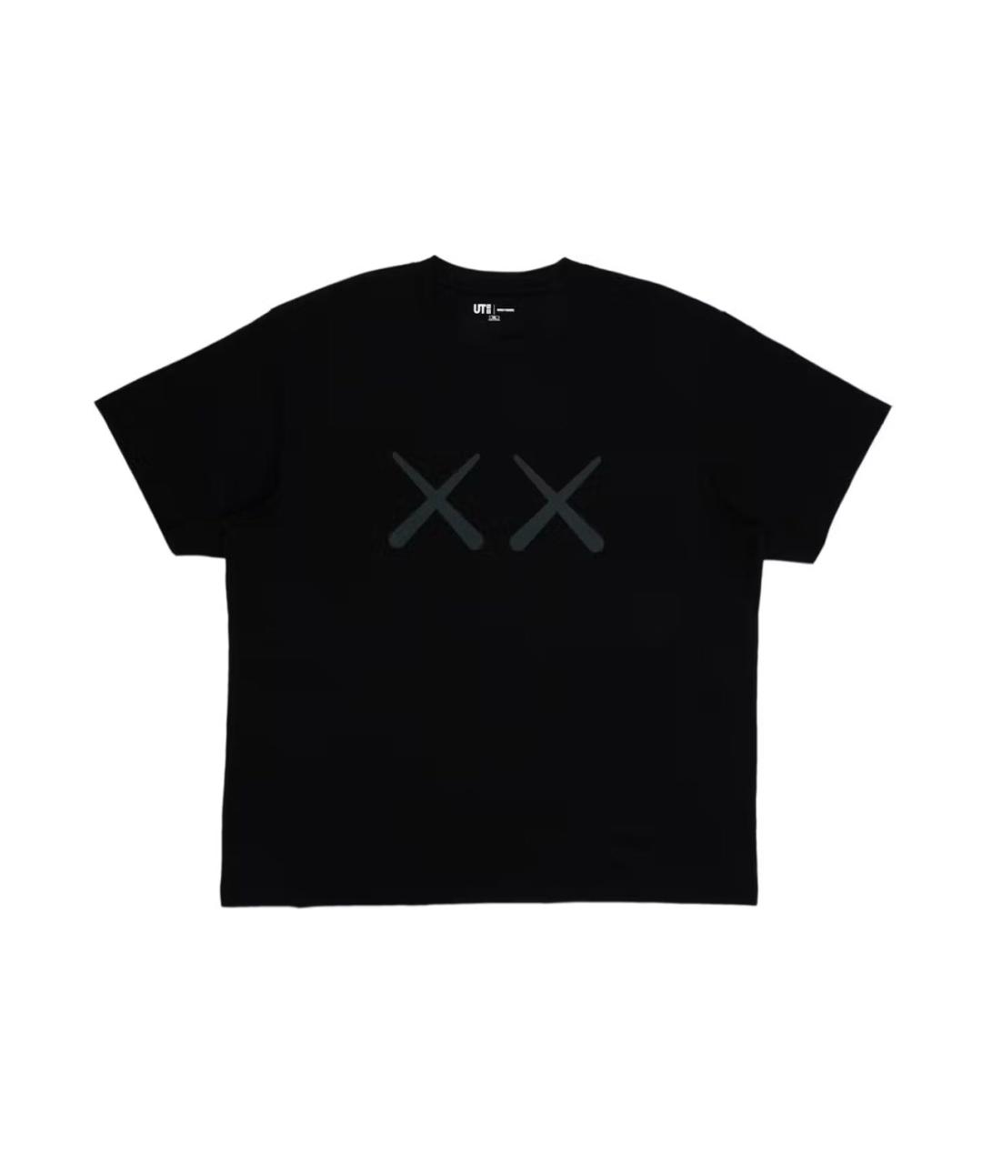 KAWS Черная хлопковая футболка, фото 1