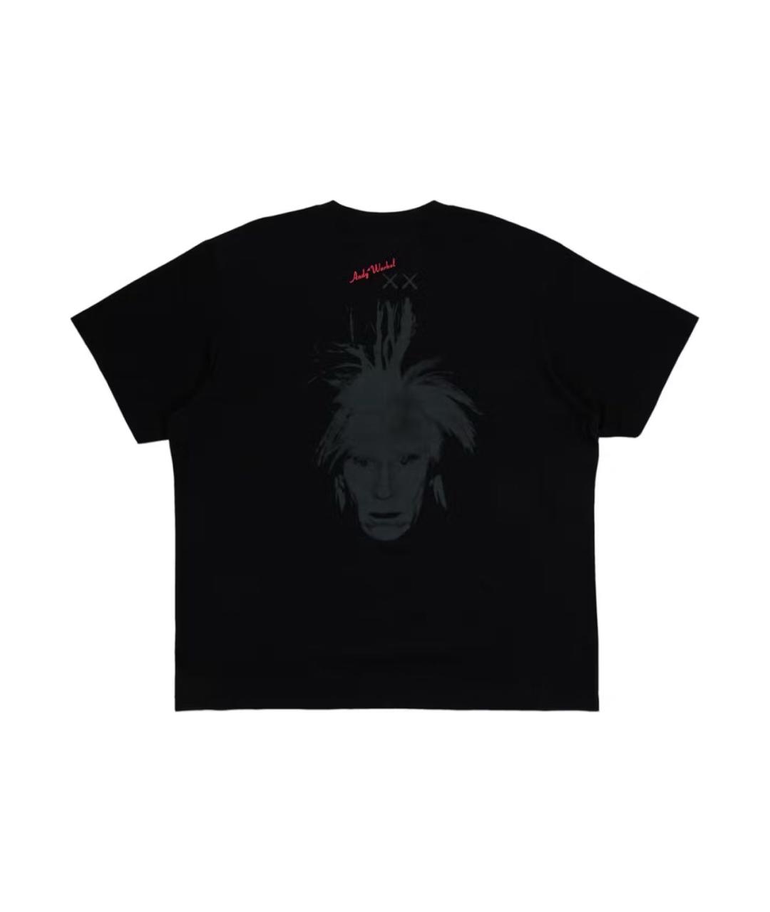 KAWS Черная хлопковая футболка, фото 2