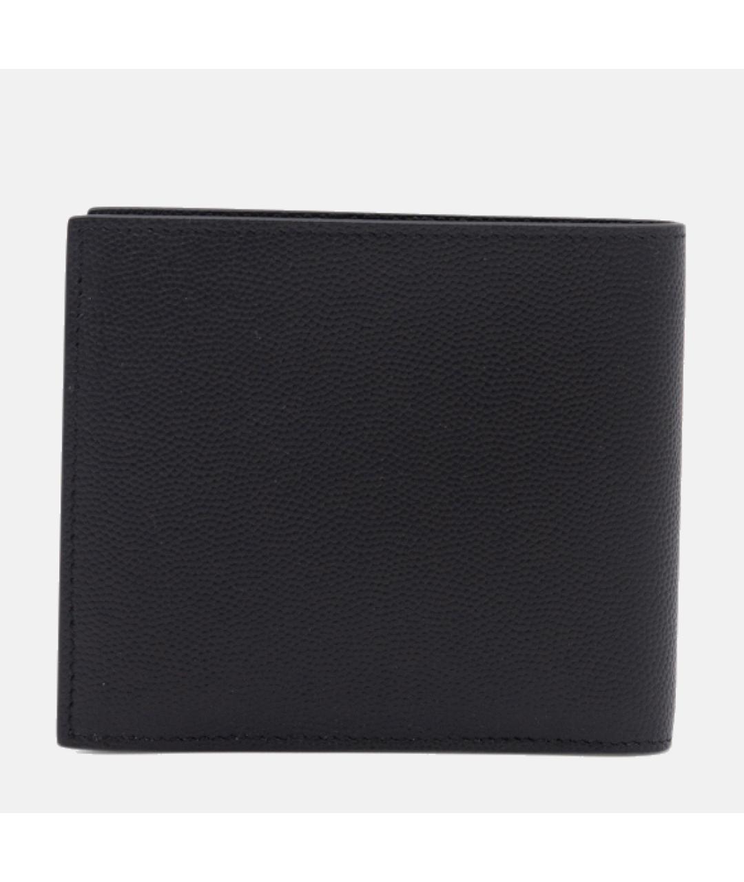 SAINT LAURENT Черный кожаный кошелек, фото 2