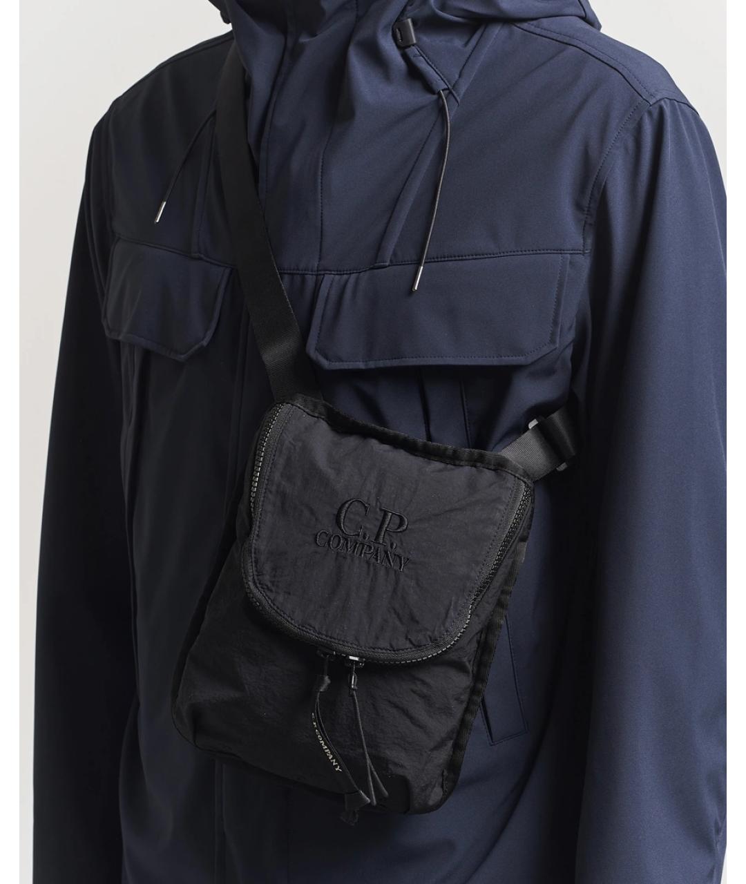 CP COMPANY Черная тканевая сумка на плечо, фото 2