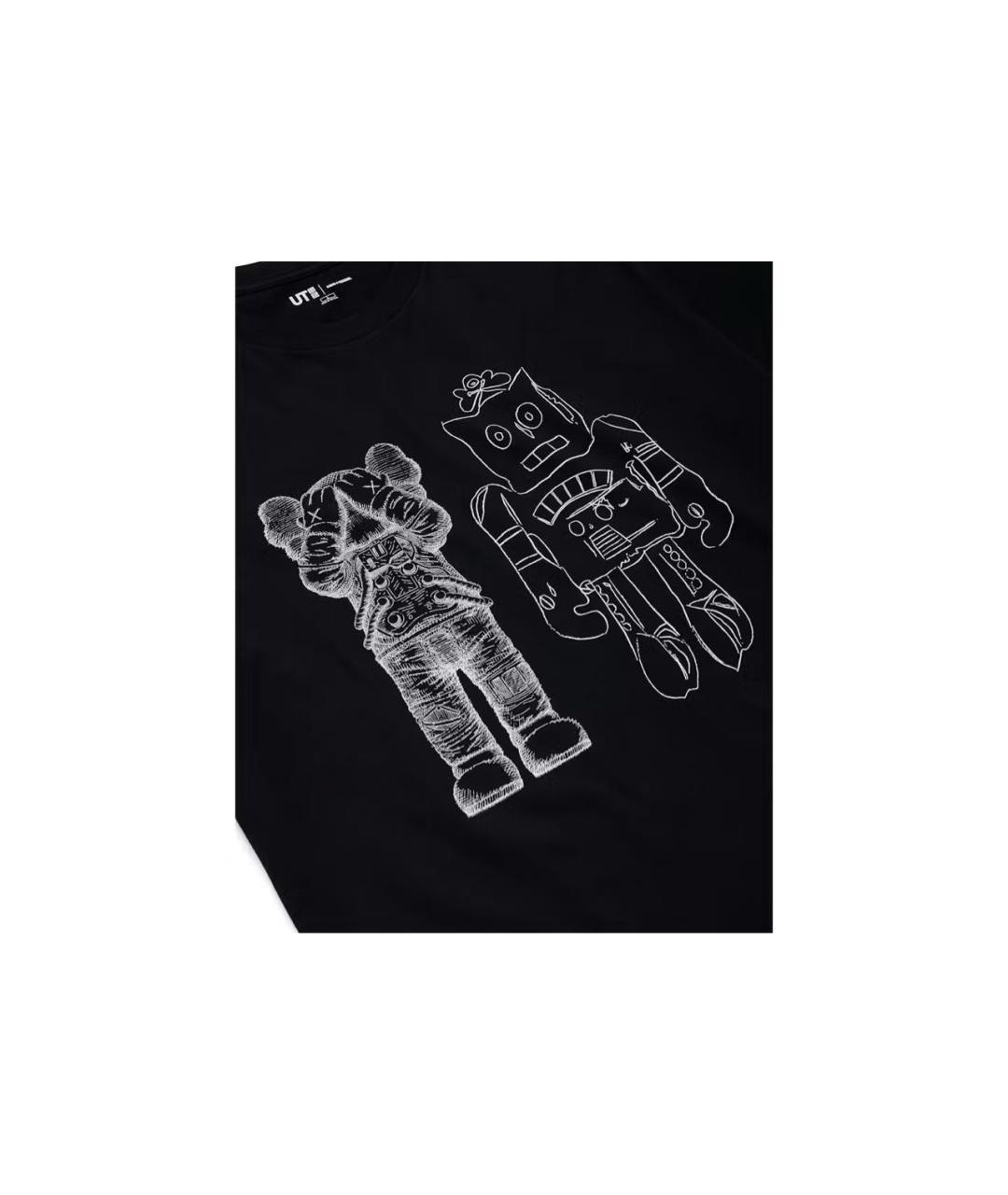 KAWS Черная хлопковая футболка, фото 3