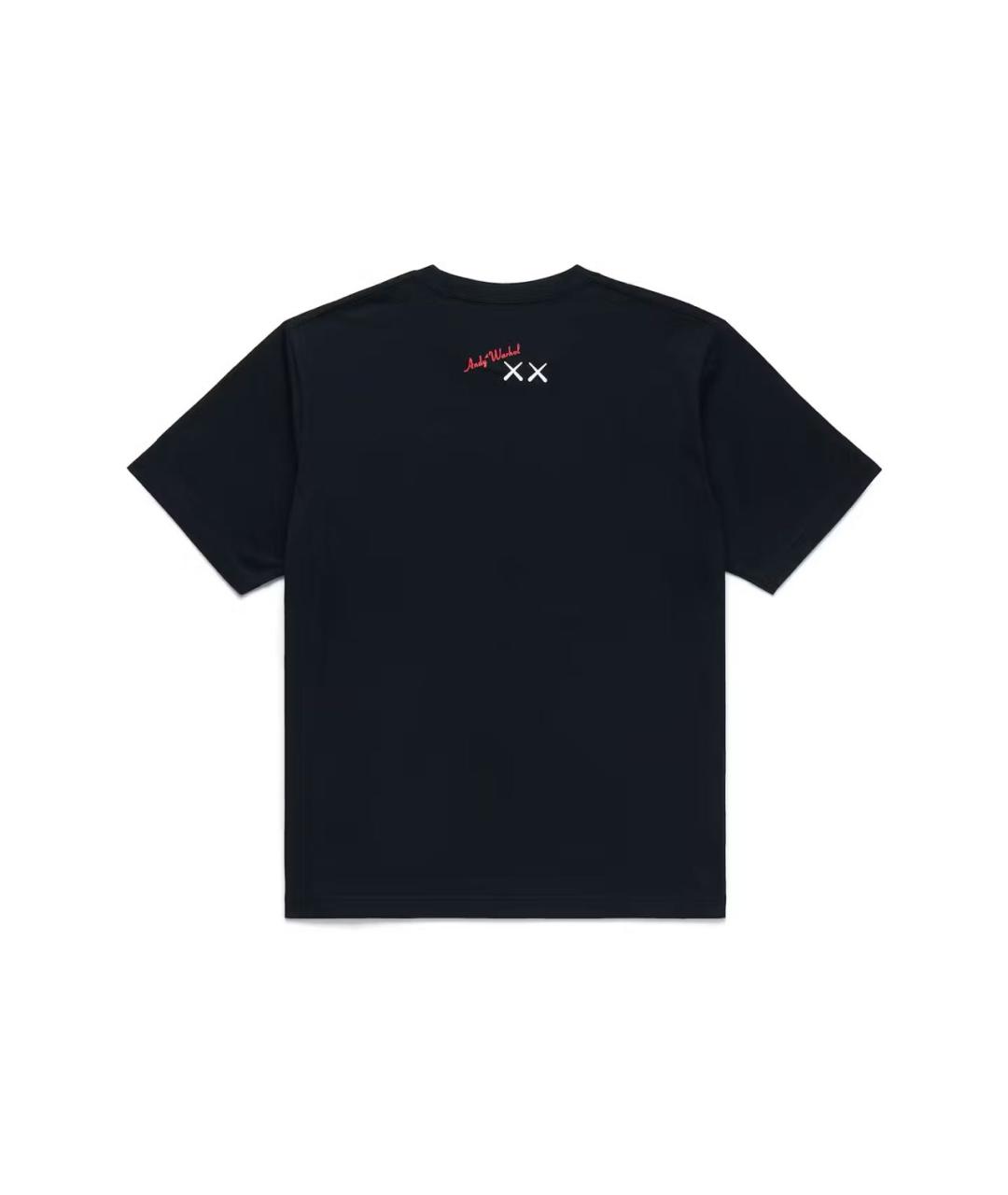 KAWS Черная хлопковая футболка, фото 2