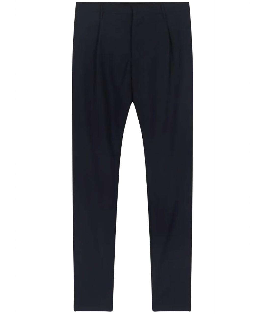 VALENTINO Темно-синие шерстяные классические брюки, фото 1