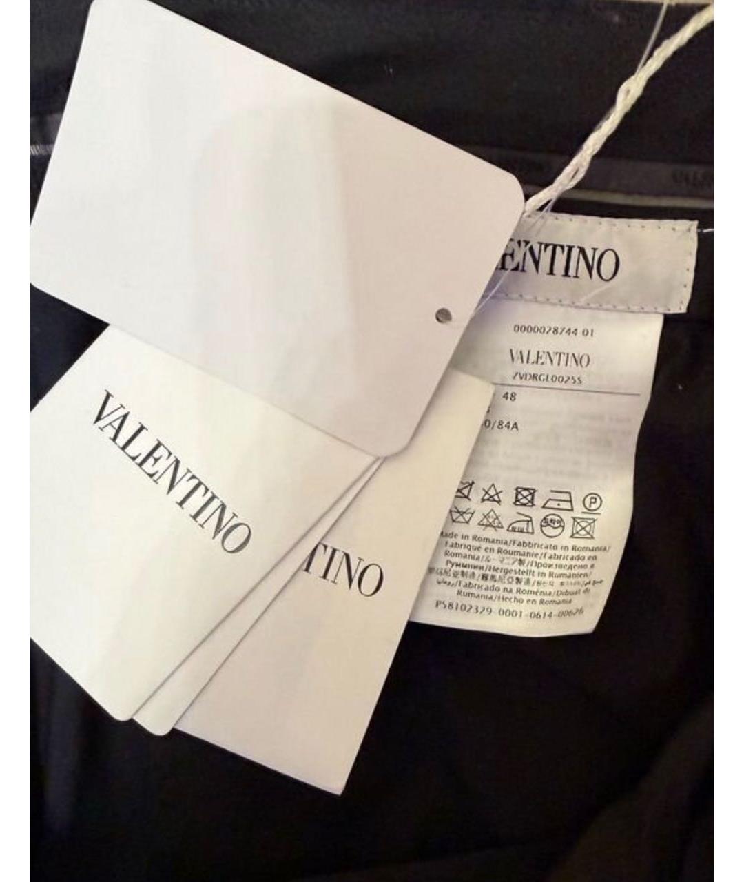 VALENTINO Темно-синие шерстяные классические брюки, фото 4