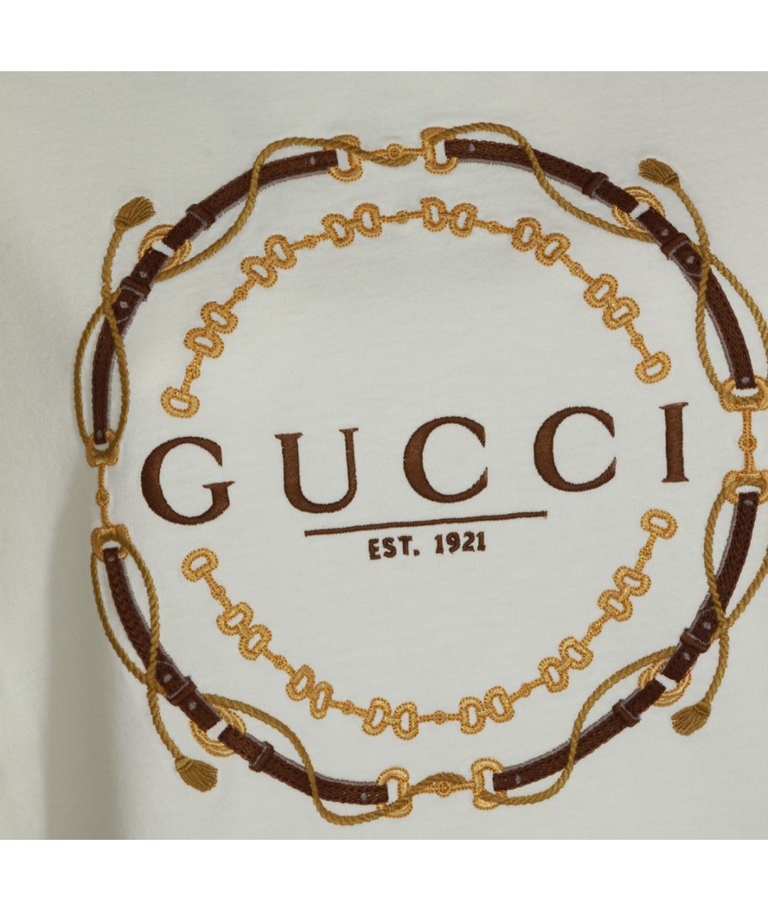 GUCCI Белая хлопковая футболка, фото 3