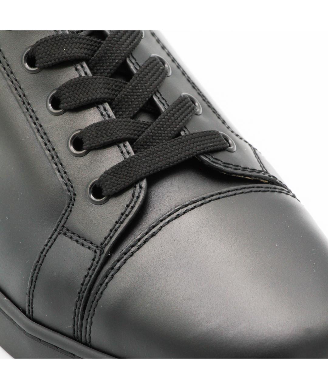 CHRISTIAN LOUBOUTIN Черные кожаные низкие кроссовки / кеды, фото 4