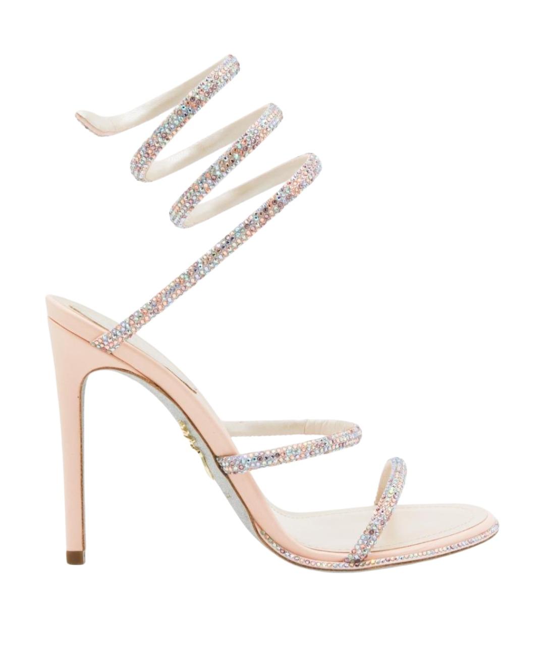 RENE CAOVILLA Бежевые кожаные босоножки, фото 1