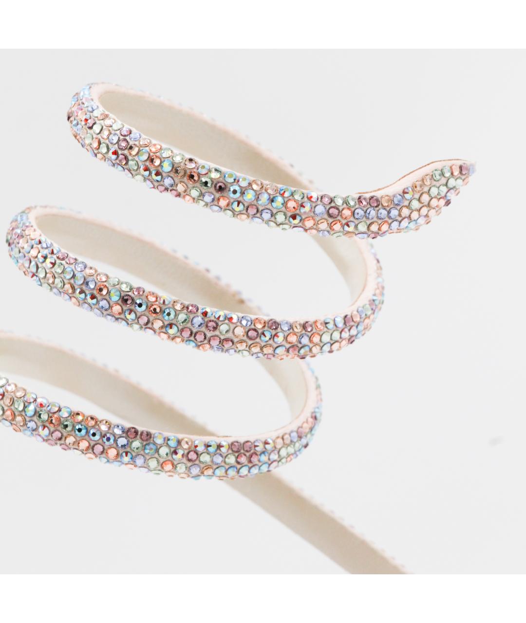 RENE CAOVILLA Бежевые кожаные босоножки, фото 4