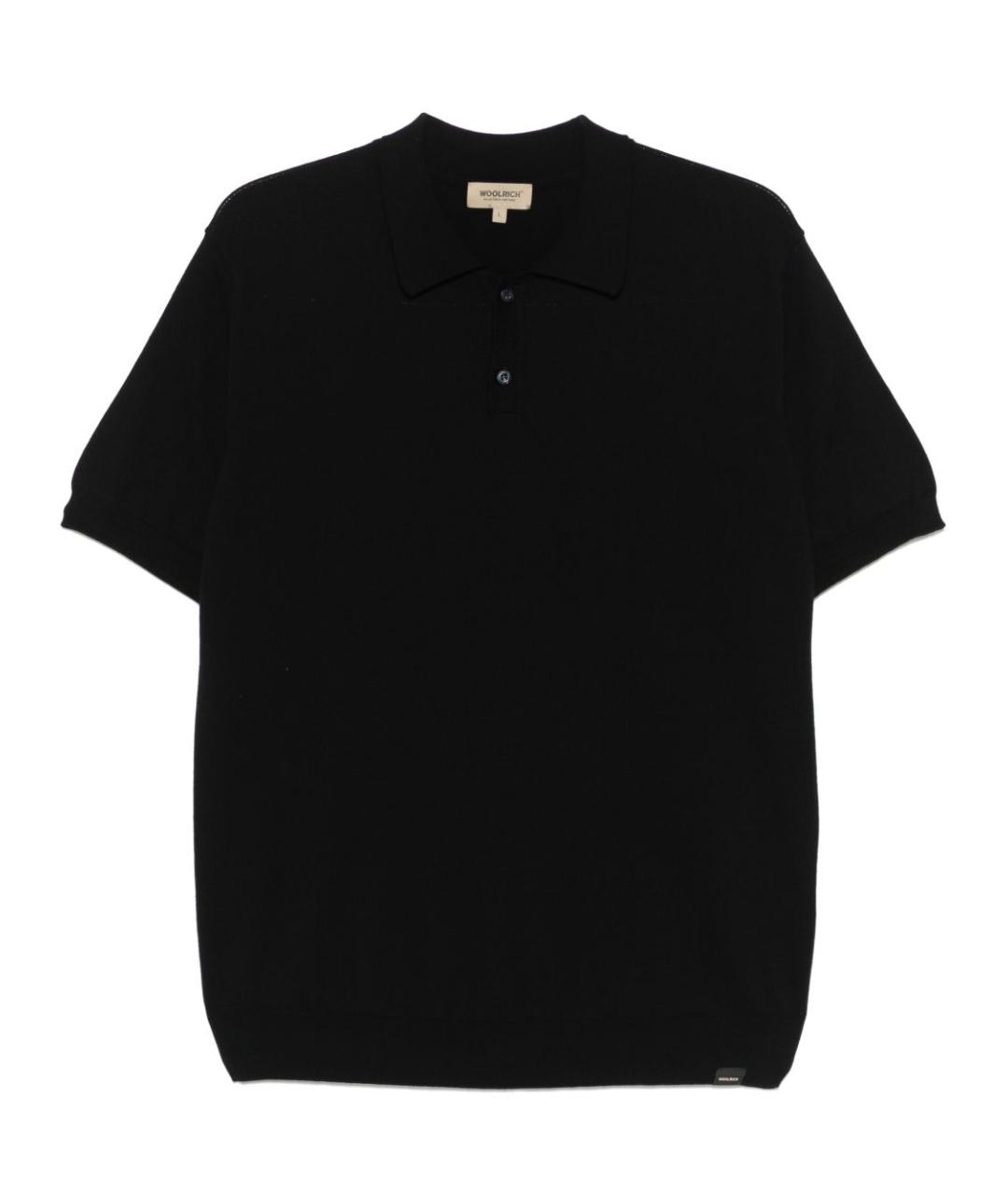 WOOLRICH Темно-синее хлопковое поло с коротким рукавом, фото 1