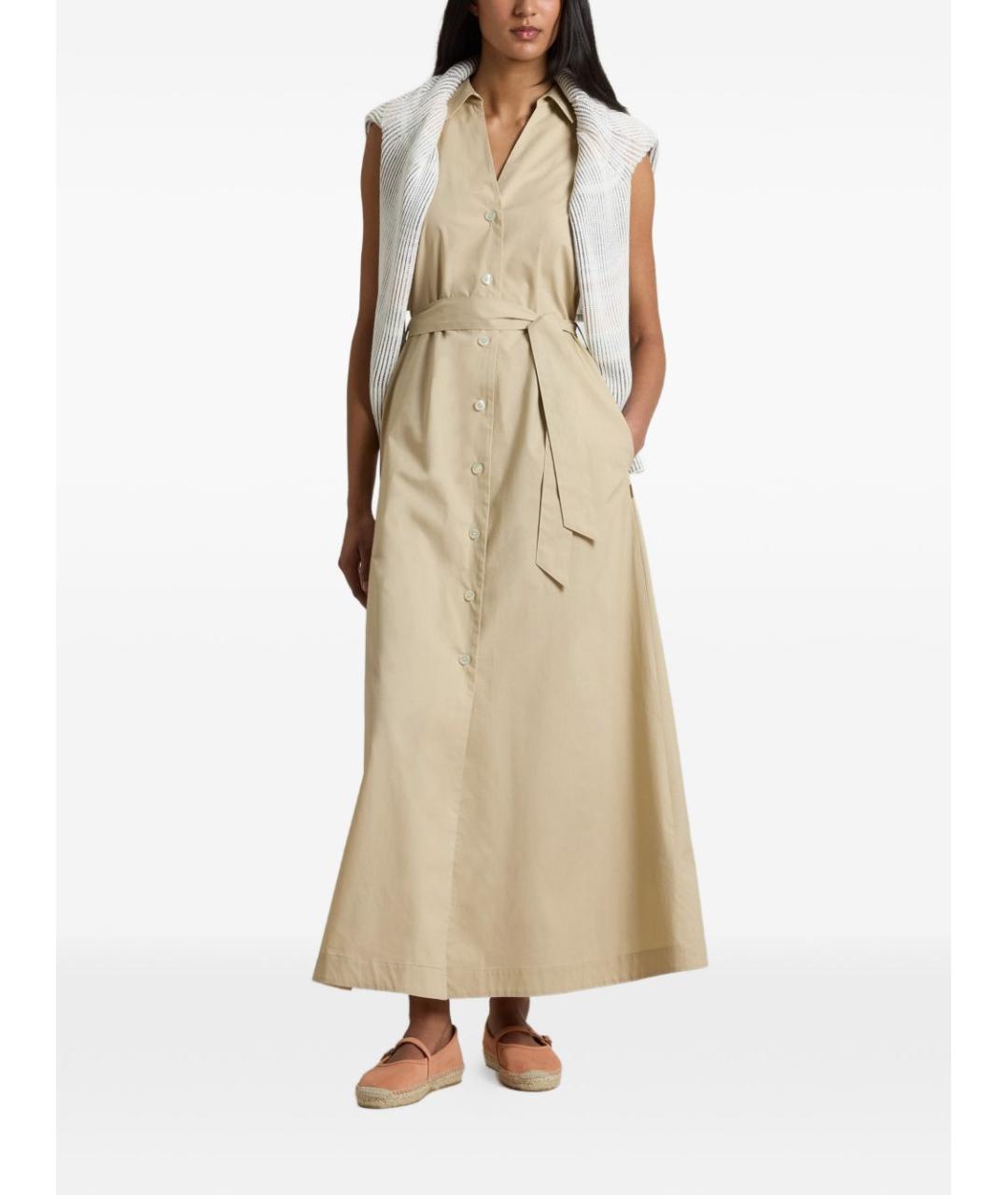 WOOLRICH Бежевое хлопковое повседневное платье, фото 2