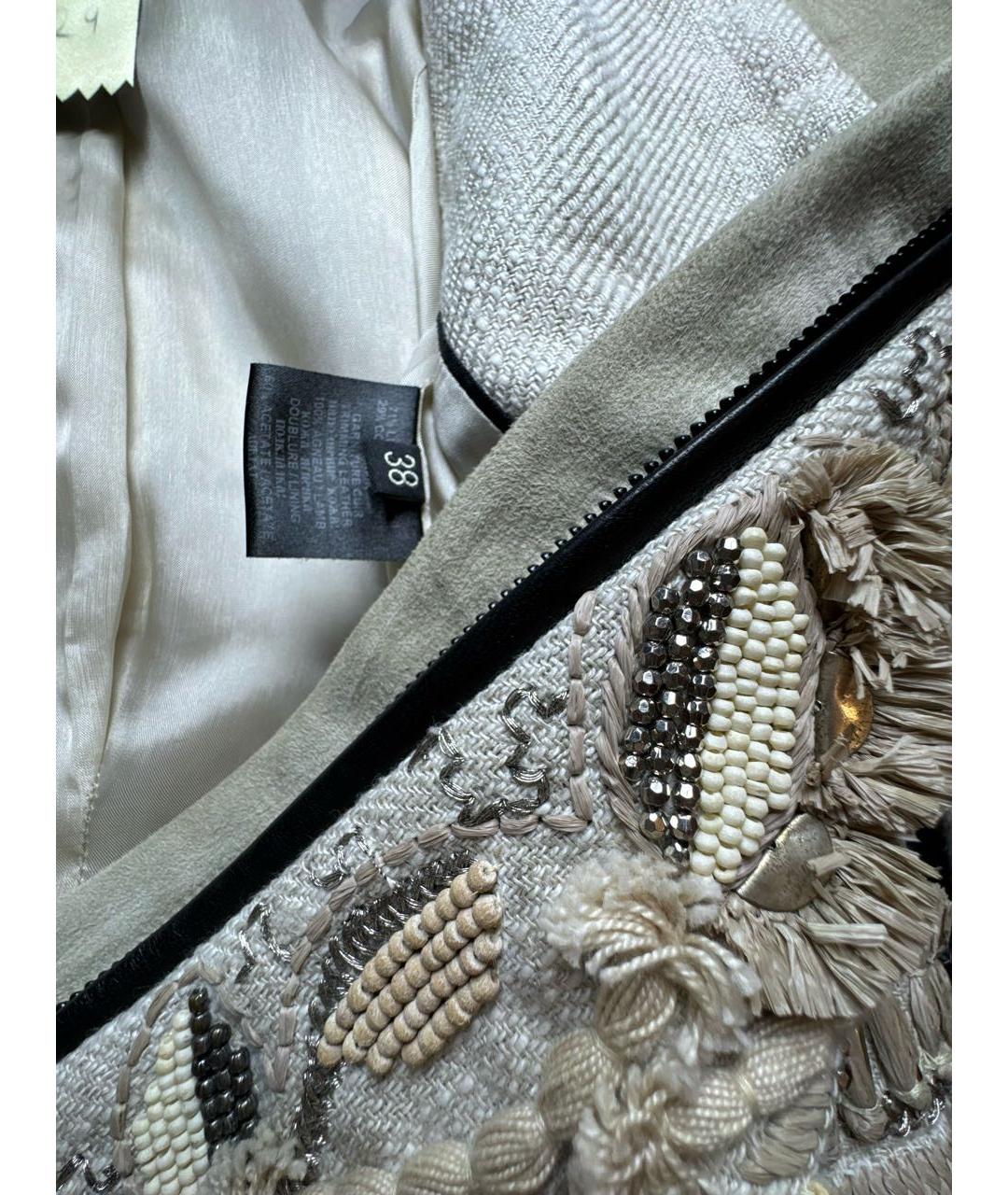 BARBARA BUI Бежевая льняная куртка, фото 7