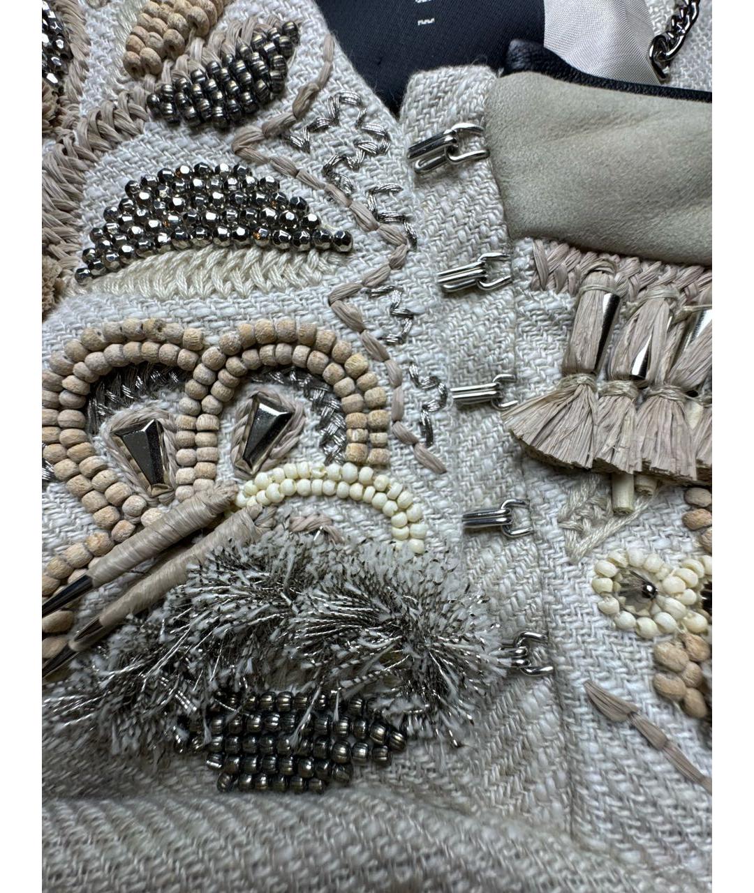 BARBARA BUI Бежевая льняная куртка, фото 8