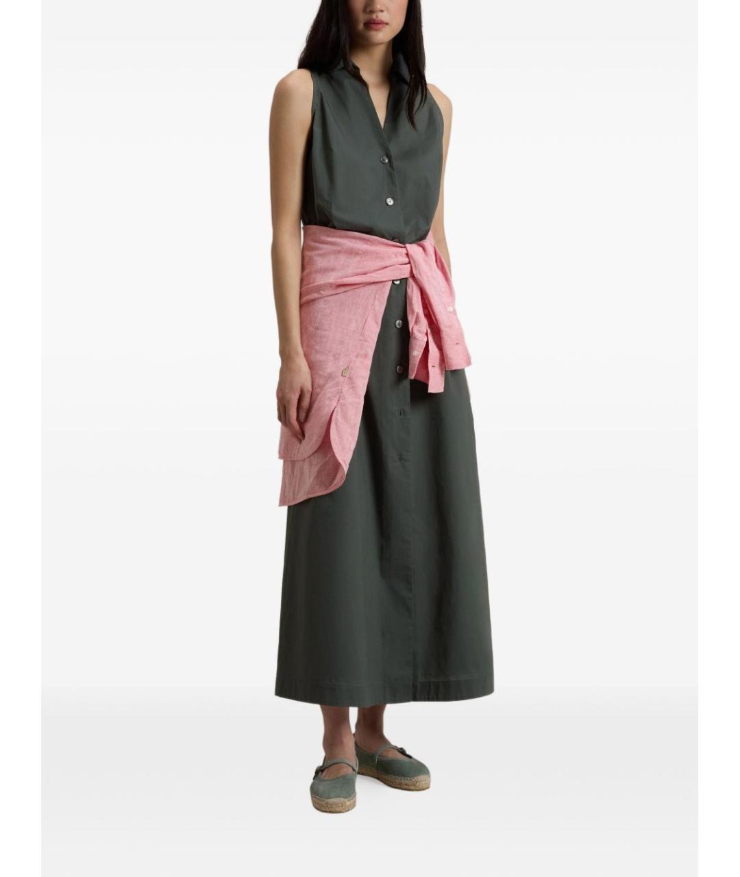 WOOLRICH Зеленые хлопковое повседневное платье, фото 4