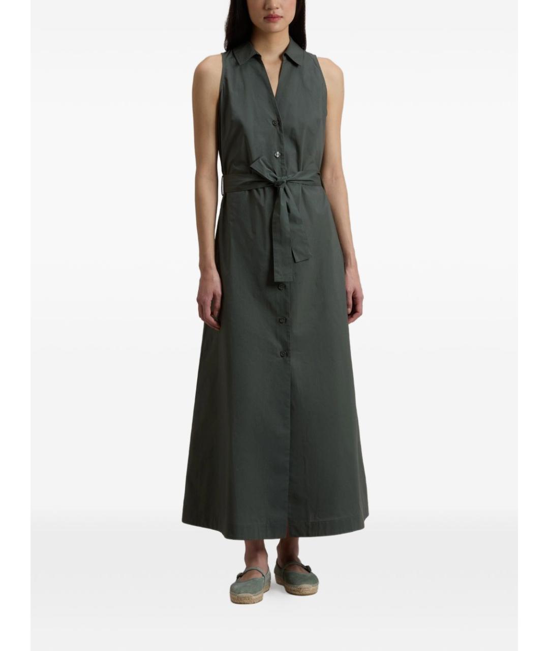 WOOLRICH Зеленые хлопковое повседневное платье, фото 2