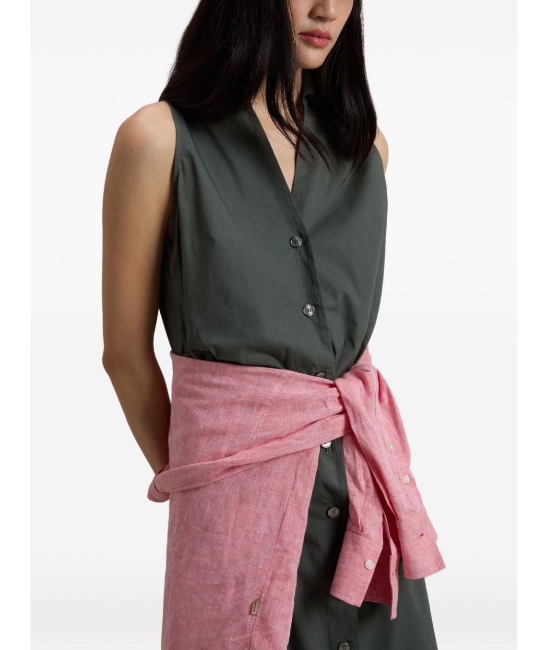 WOOLRICH Зеленые хлопковое повседневное платье, фото 5