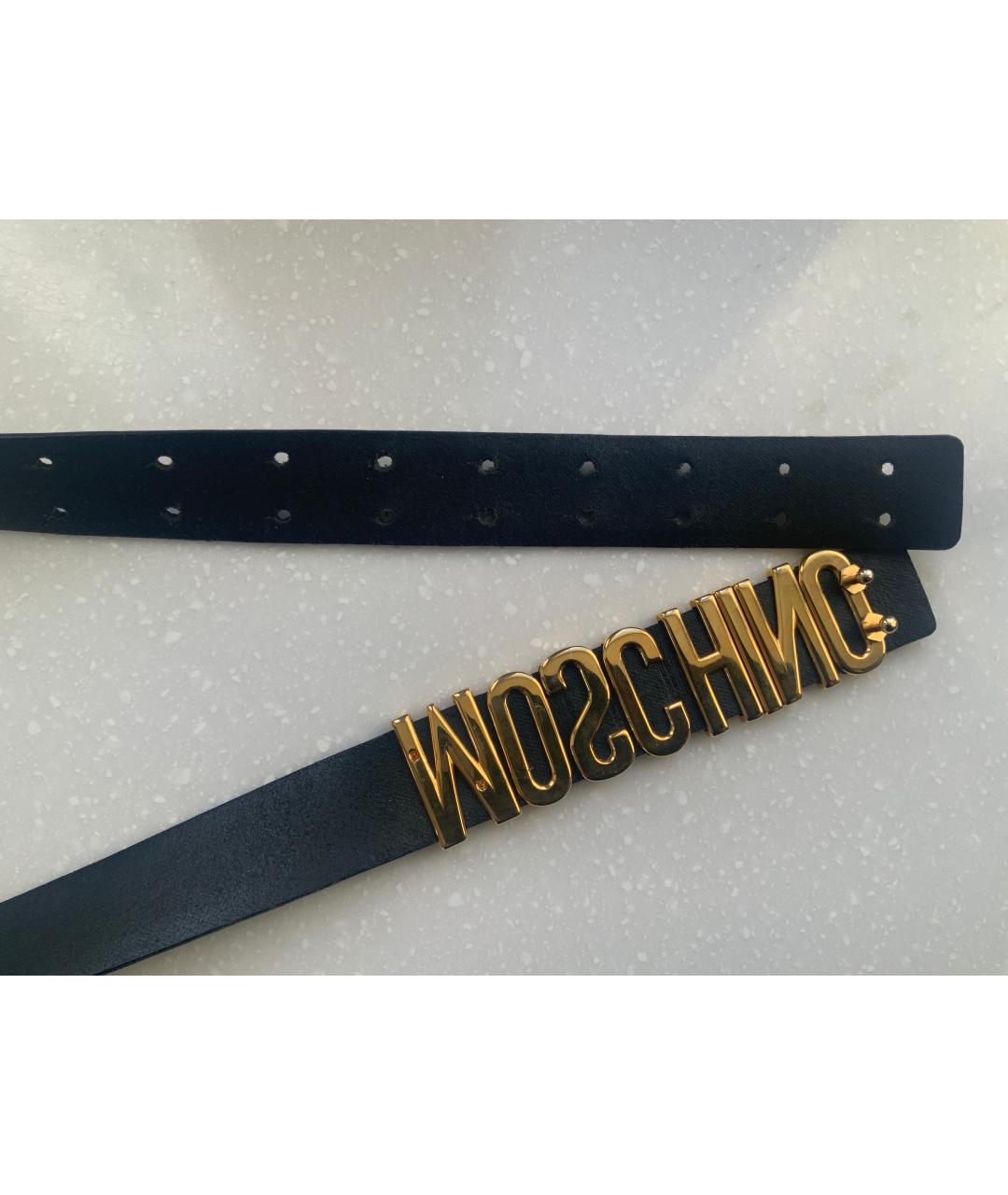 MOSCHINO Черный кожаный ремень, фото 2