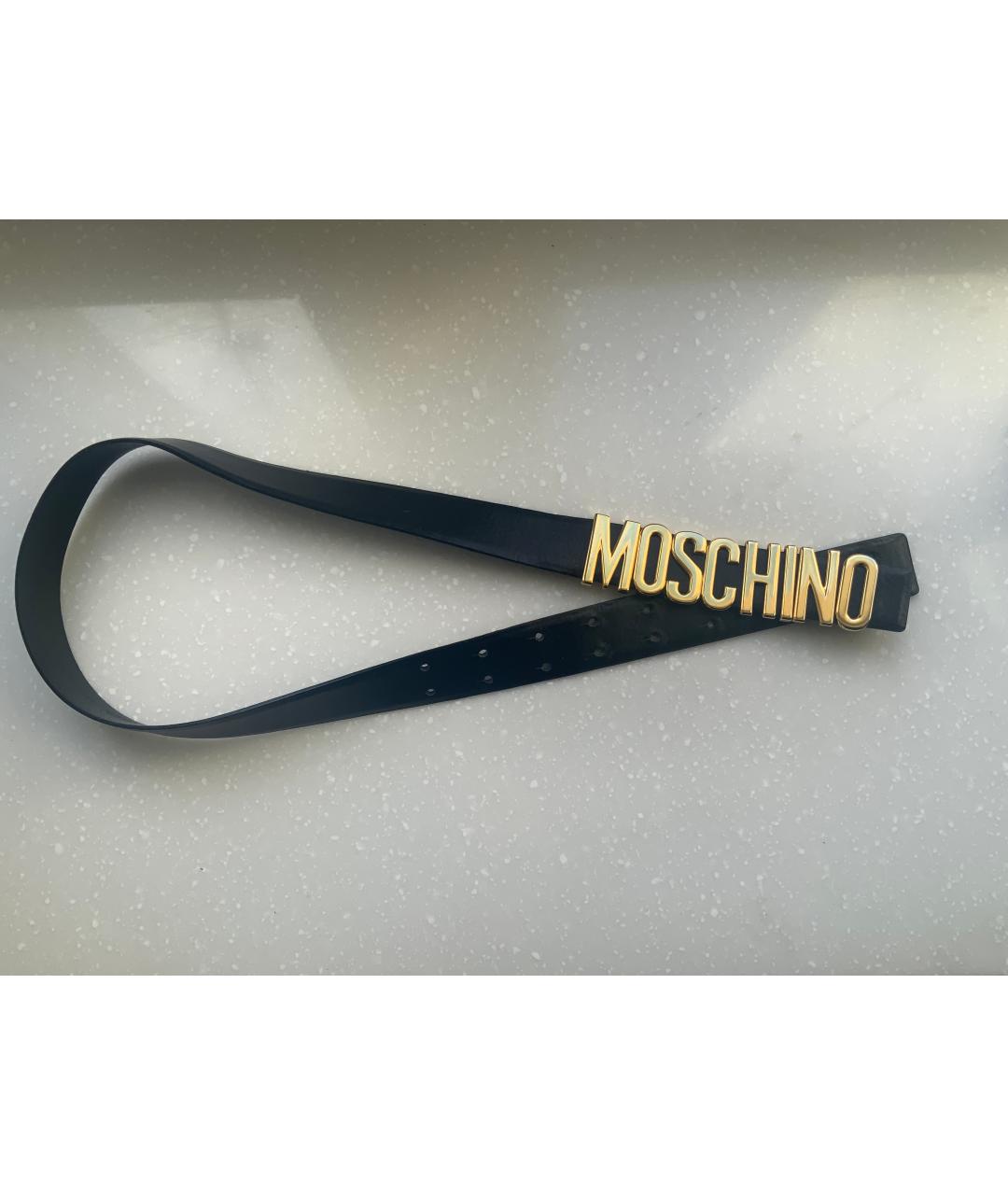 MOSCHINO Черный кожаный ремень, фото 4