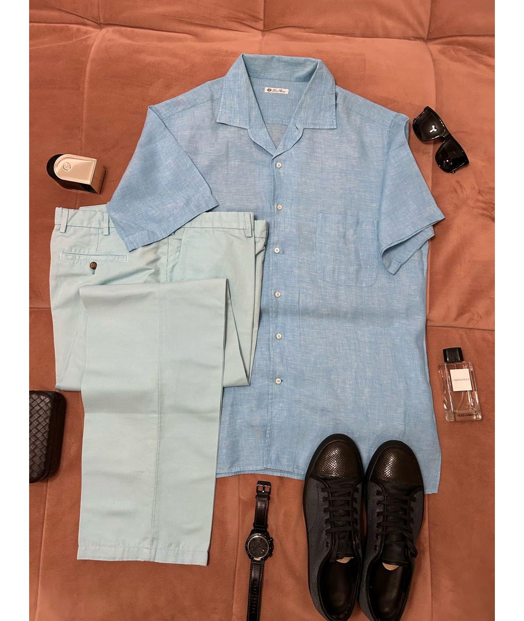 LORO PIANA Голубая кэжуал рубашка, фото 2