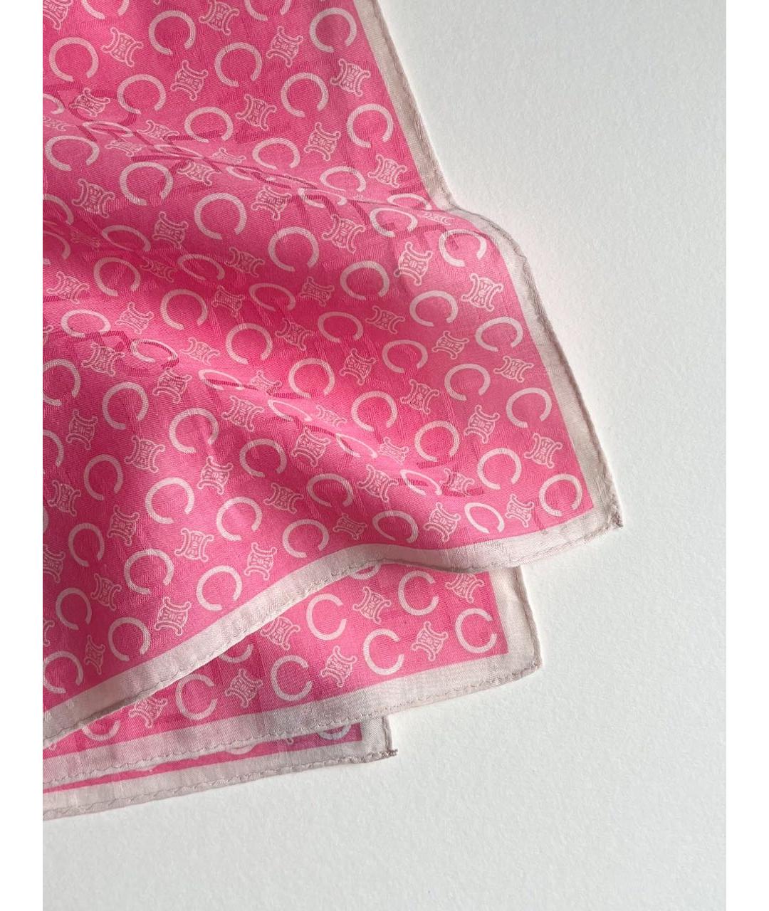 CELINE Розовый хлопковый платок, фото 1