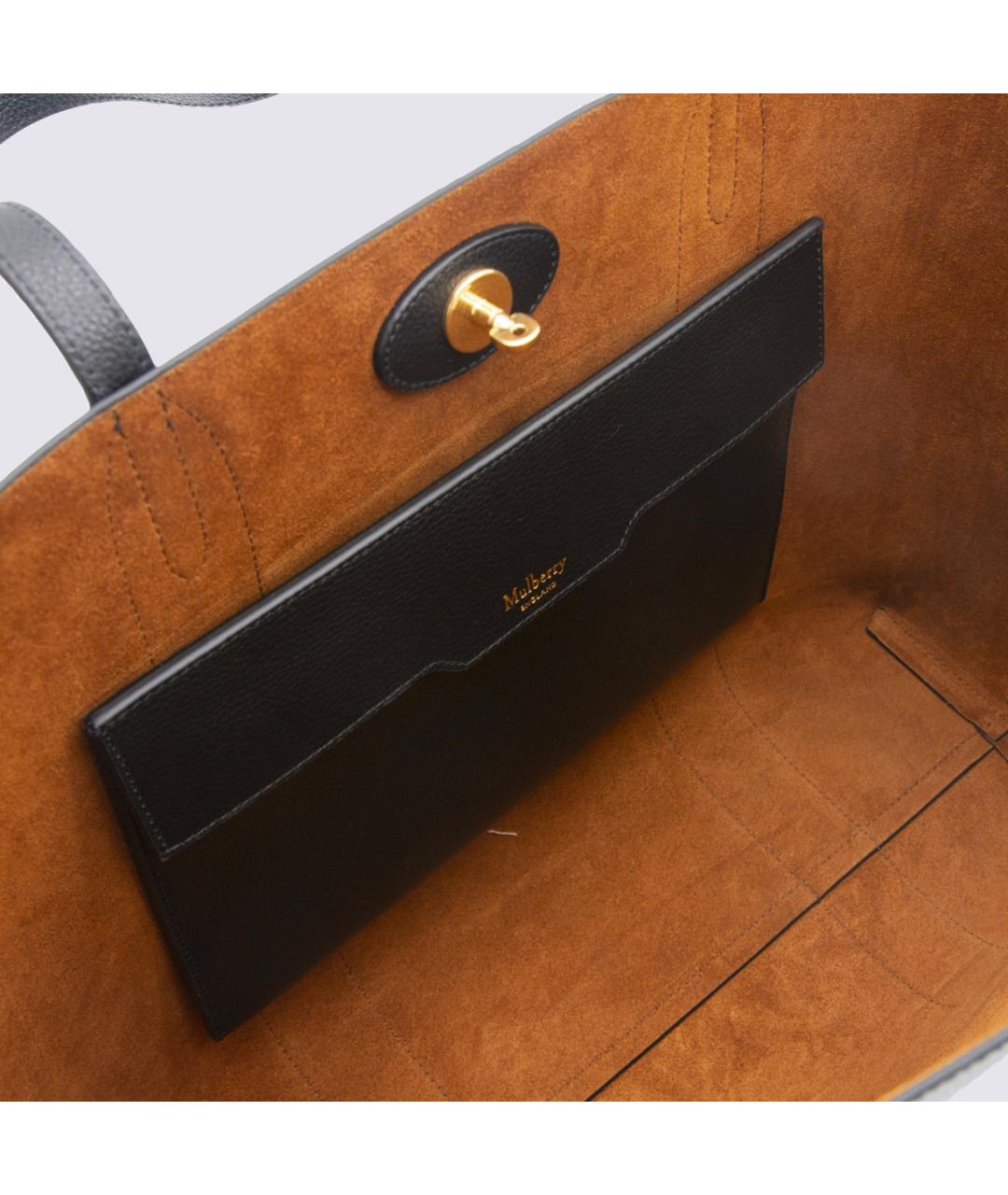 MULBERRY Черная кожаная сумка тоут, фото 4