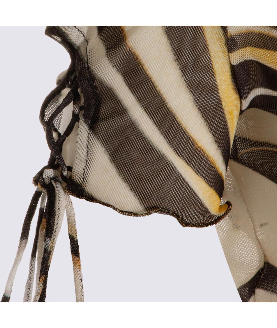 ROBERTO CAVALLI Желтая полиэстеровая футболка, фото 3