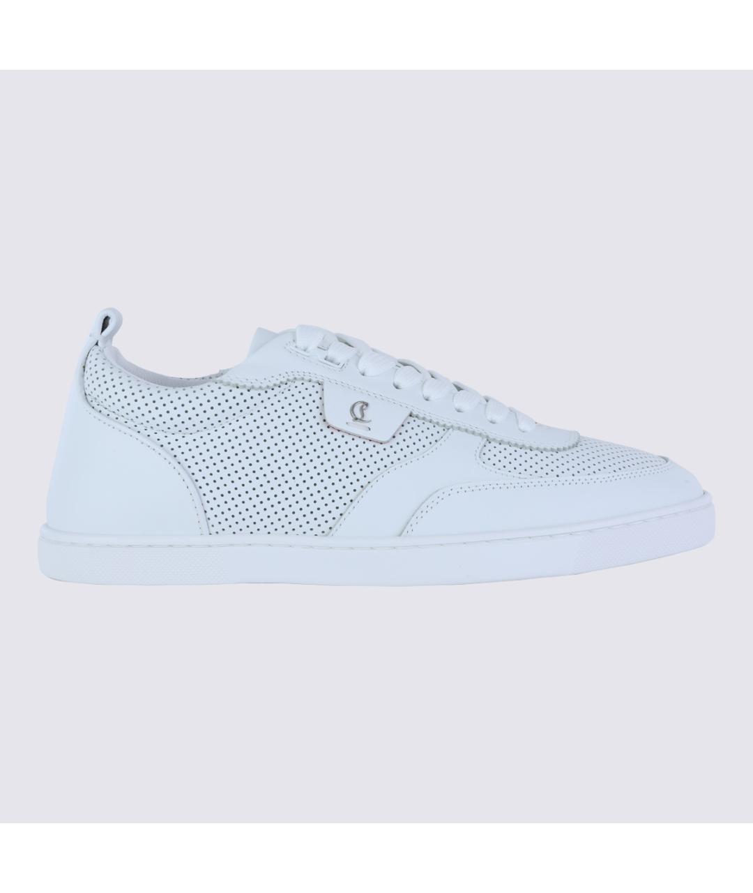 CHRISTIAN LOUBOUTIN Белые кожаные низкие кроссовки / кеды, фото 3