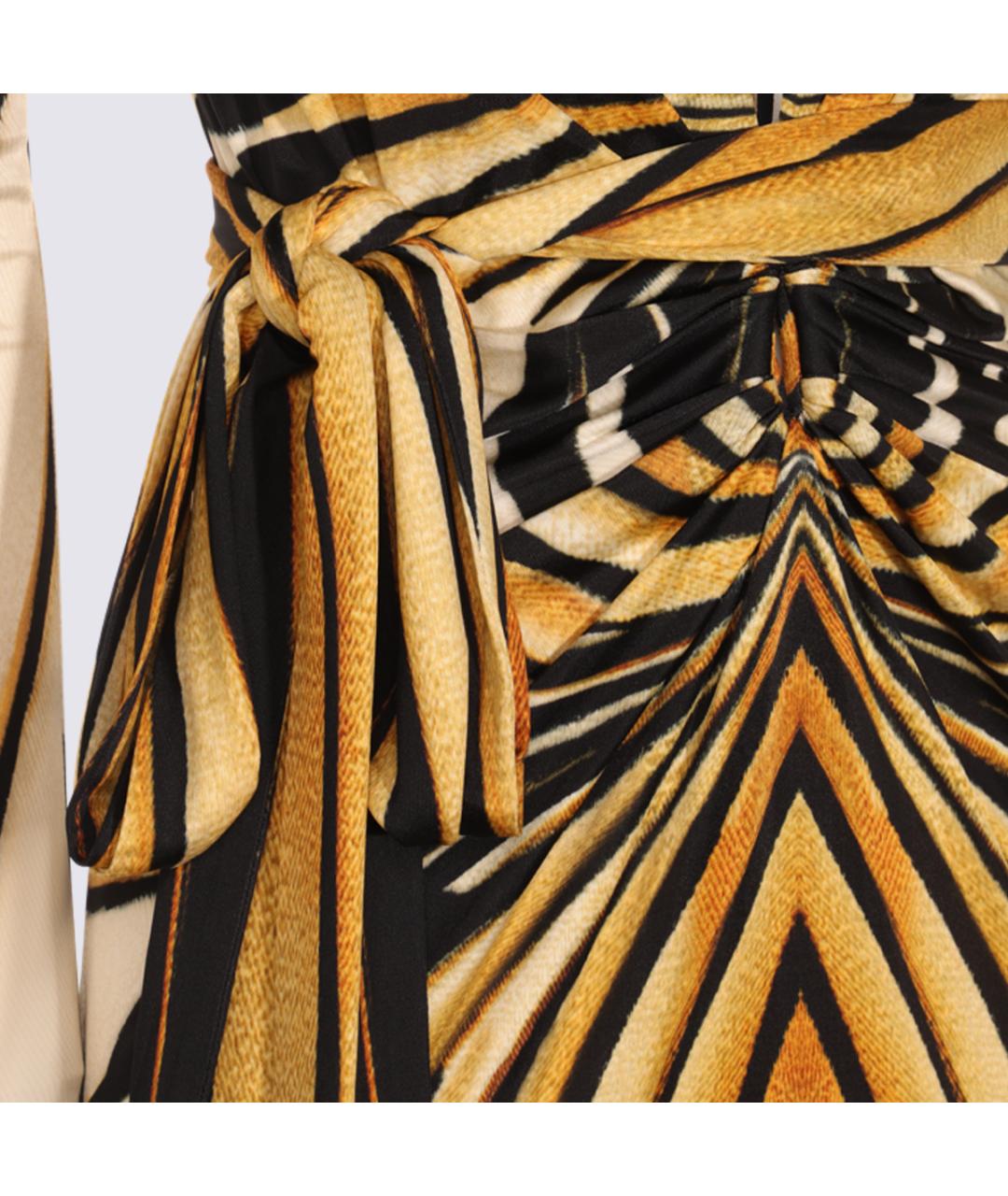 ROBERTO CAVALLI Желтое вискозное вечернее платье, фото 3