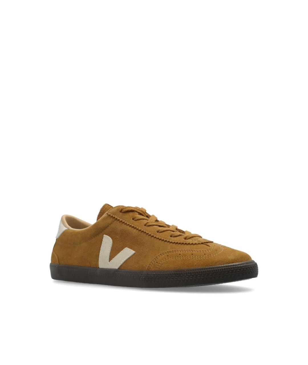 VEJA Коричневые замшевые низкие кроссовки / кеды, фото 2