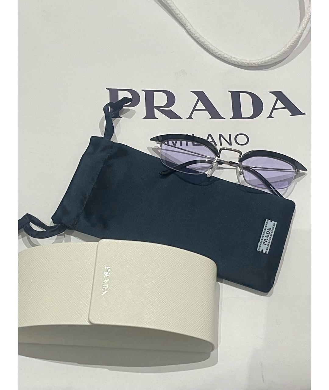 PRADA Фиолетовые пластиковые солнцезащитные очки, фото 3