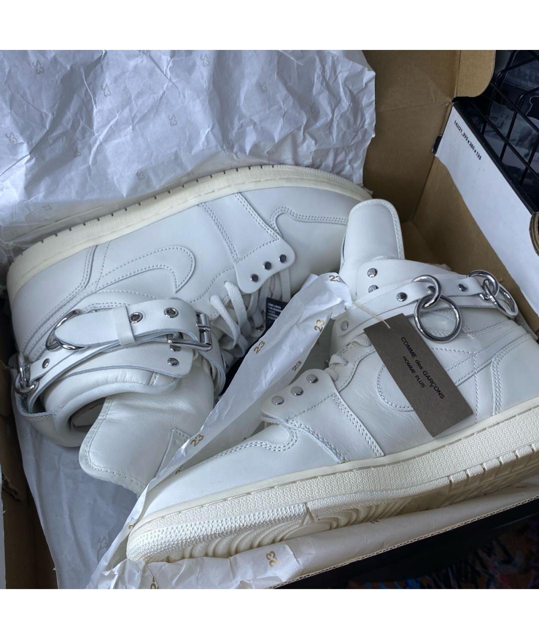 COMME DES GARҪONS HOMME Белые высокие кроссовки / кеды из искусственной кожи, фото 8