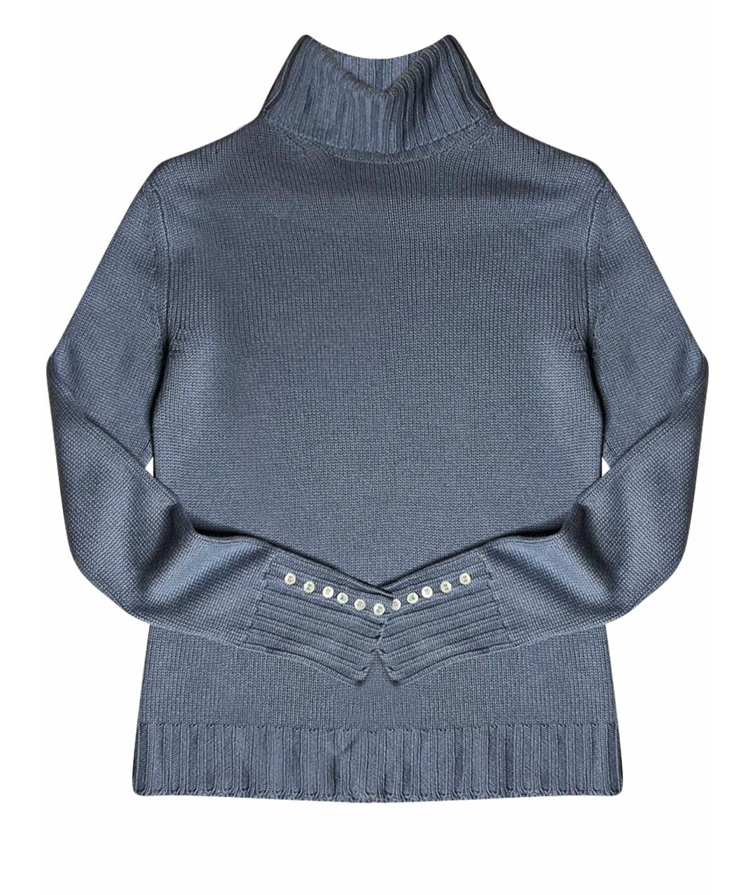 MALO Голубой кашемировый джемпер / свитер, фото 1