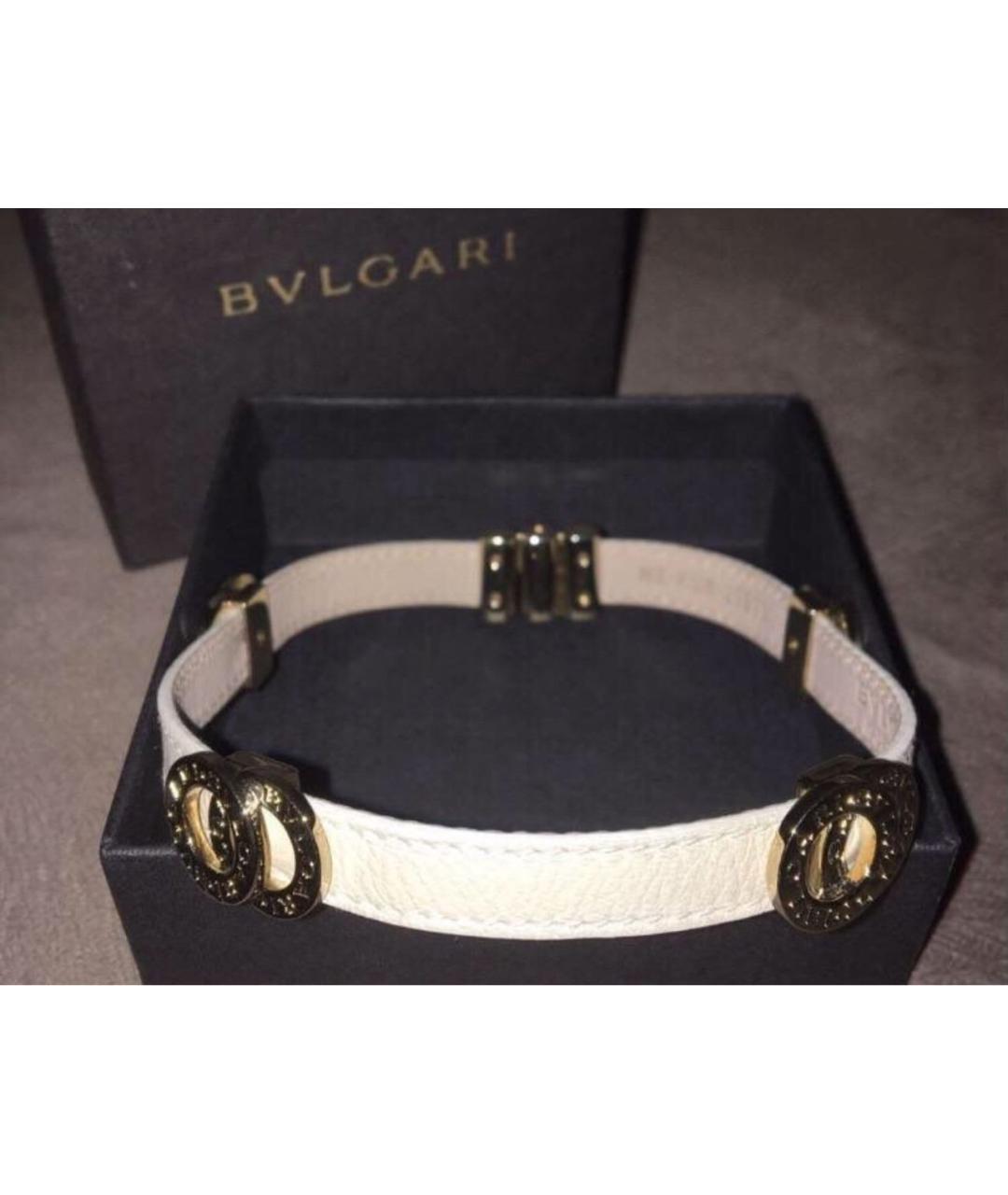 BVLGARI Белый кожаный чокер, фото 3